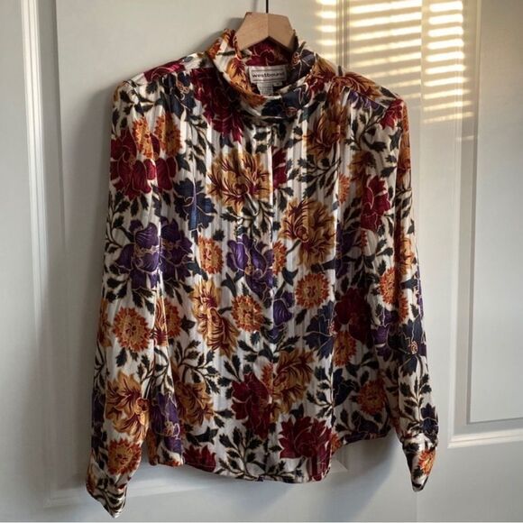 Vintage Westbound Blouse Top Size 12 Floral Colorful Long Sleeve - Picture 1 of 6